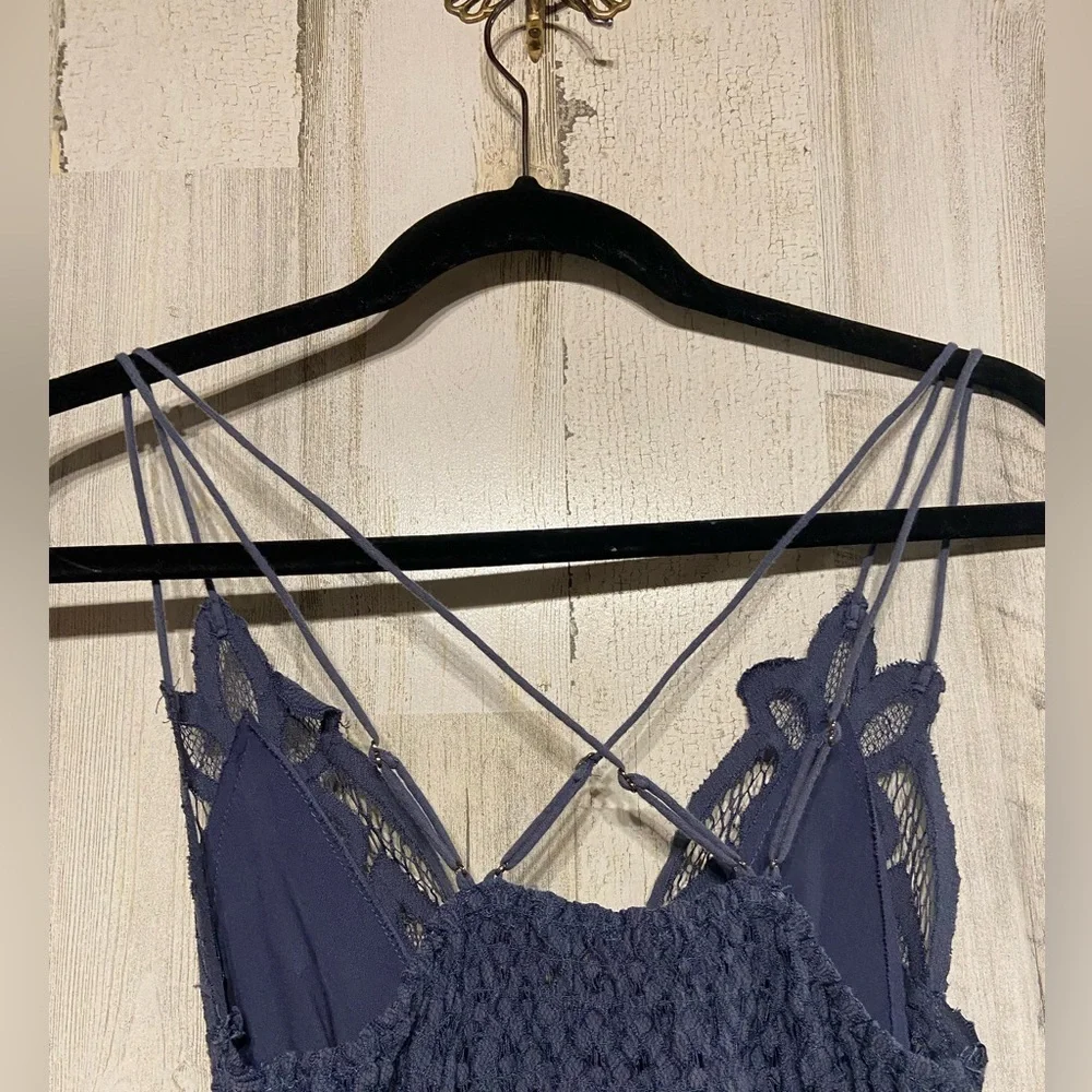 Free People Blue Purple Adella Lace Tie-Dye Mini Dress XS